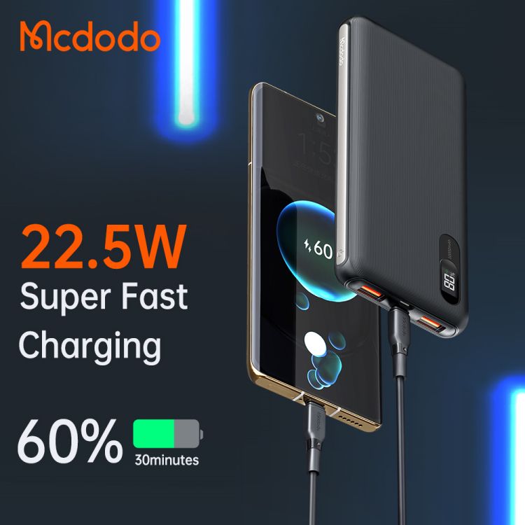 Mcdodo MC-604-Panda Series 22.5W PD+QC Power Bank 10000mAh with Digital Display