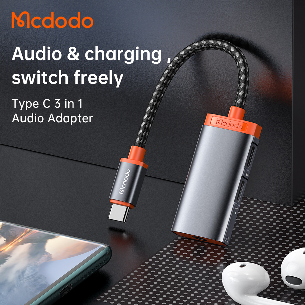 Mcdodo CA-094-Oryx Series 3 in 1 Type-C to DC3.5+Dual Type-C