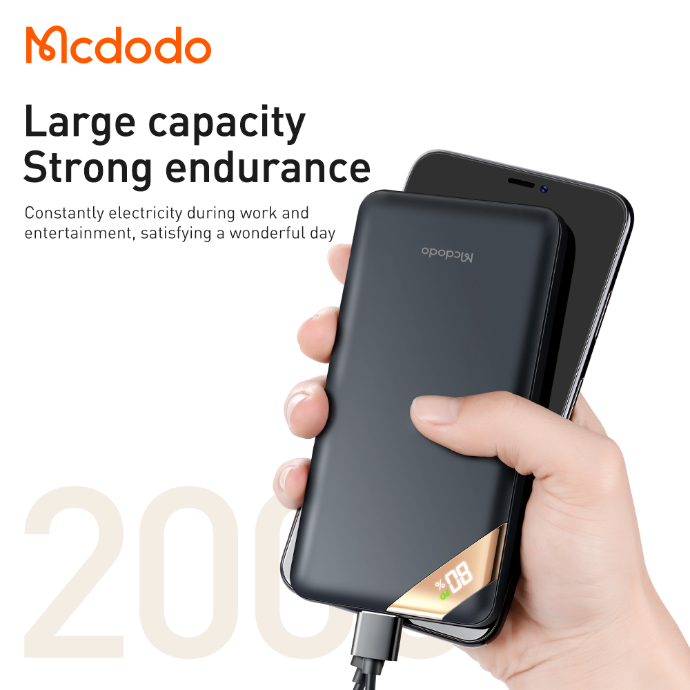 Mcdodo-MC-733-Pirate Series PD+QC Power Bank 20000mAh with digital display