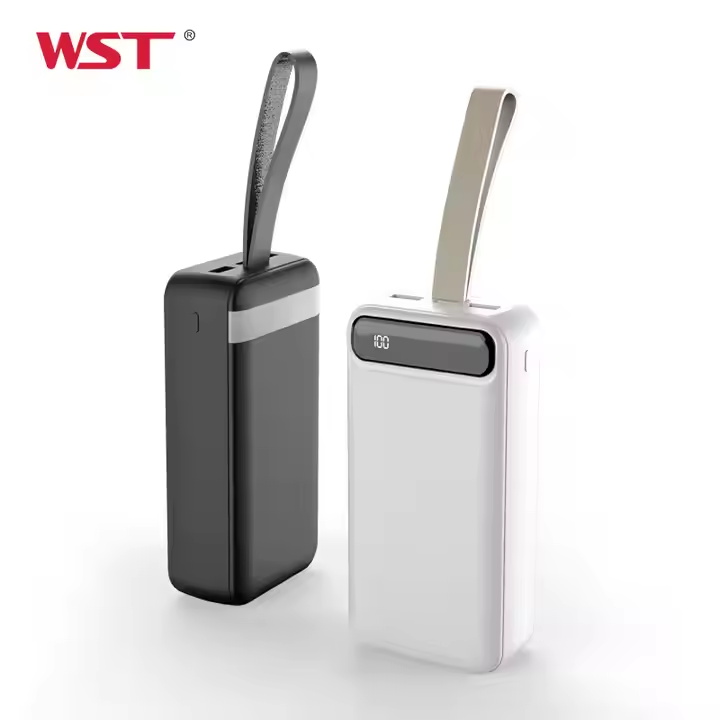 WST Portable Power Bank 30000mah High Capacity Led Display Mobile Phone Charger External Battery Pack High Capacity Power Bank