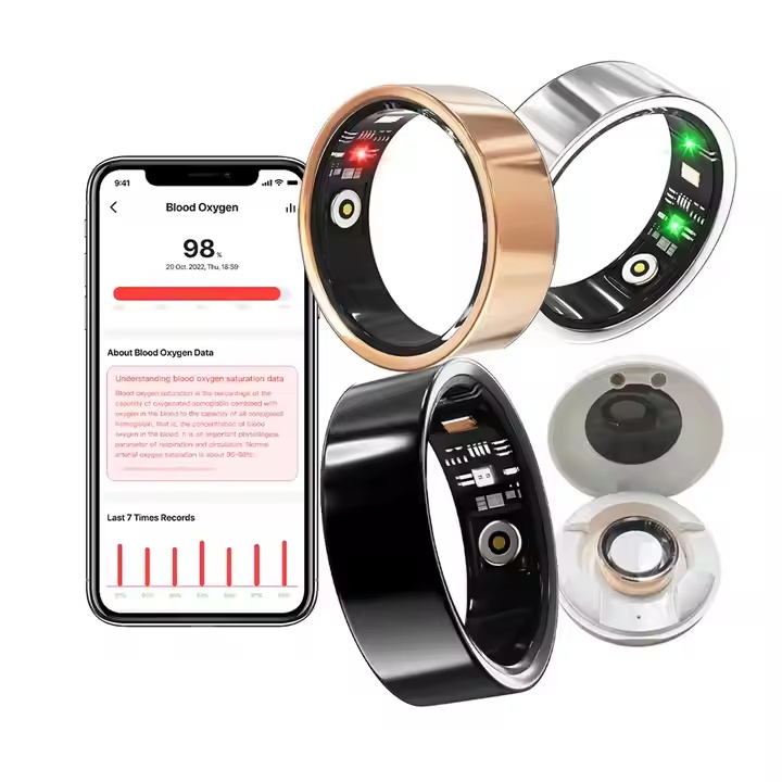 New beautiful metal ceramic gold jewelry smart ring shape temperature heart rate monitor storage nfc smart rings with nfc