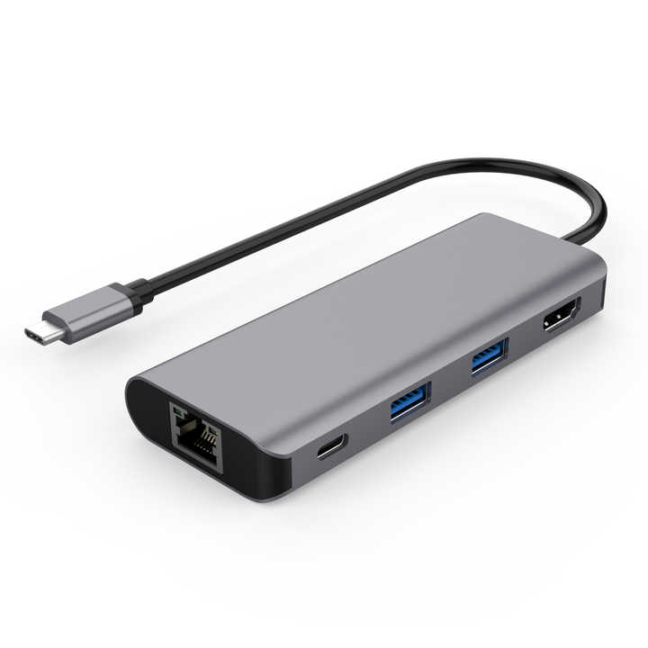Newest Functional USBA3.1 Hub USB-A to HDMI DP1.4 Alt Mode Type-C Docking Station USB-A To Gigabit RJ45