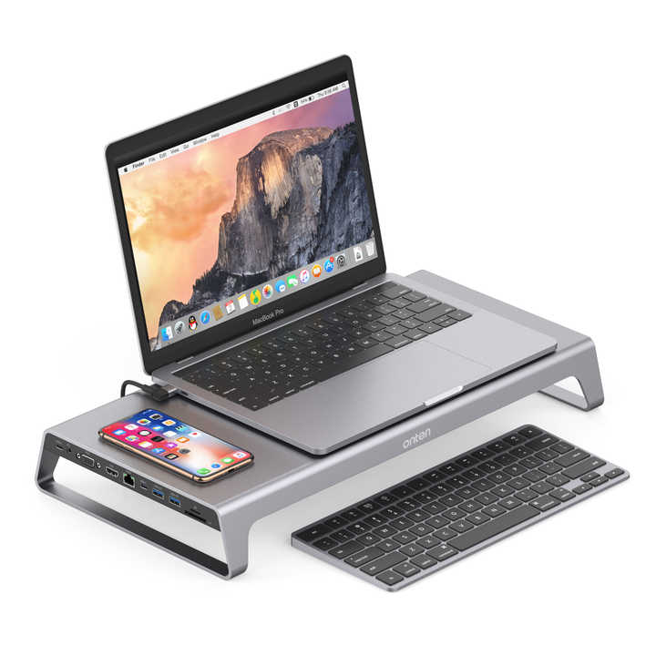 Desktop Computer Monitor Stand 11 in 1 Hub Adapter Connector Docking Station Type C Wireless Charger Dock OTN-95109 No reviews y