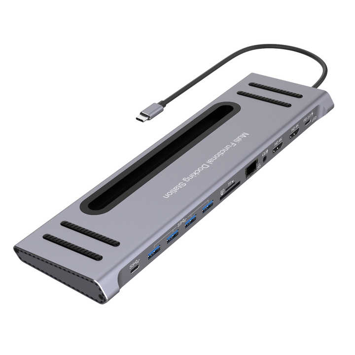 All in One 12 in 1 USB Hub 3.1 Type-C Adapter Hub Multi Function Docking Station for MacBook, Laptops, Computers