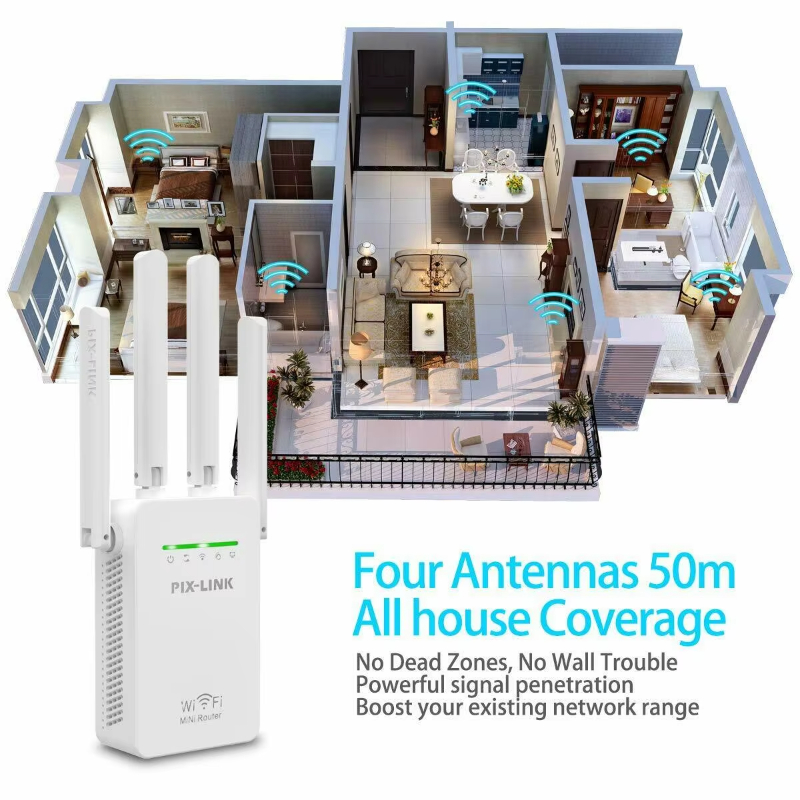 PIX-LINK Factory Hot 300M Wireless-N Router WiFi Router Signal Booster long range Wireless Repeater Range Extender Repeater wifi