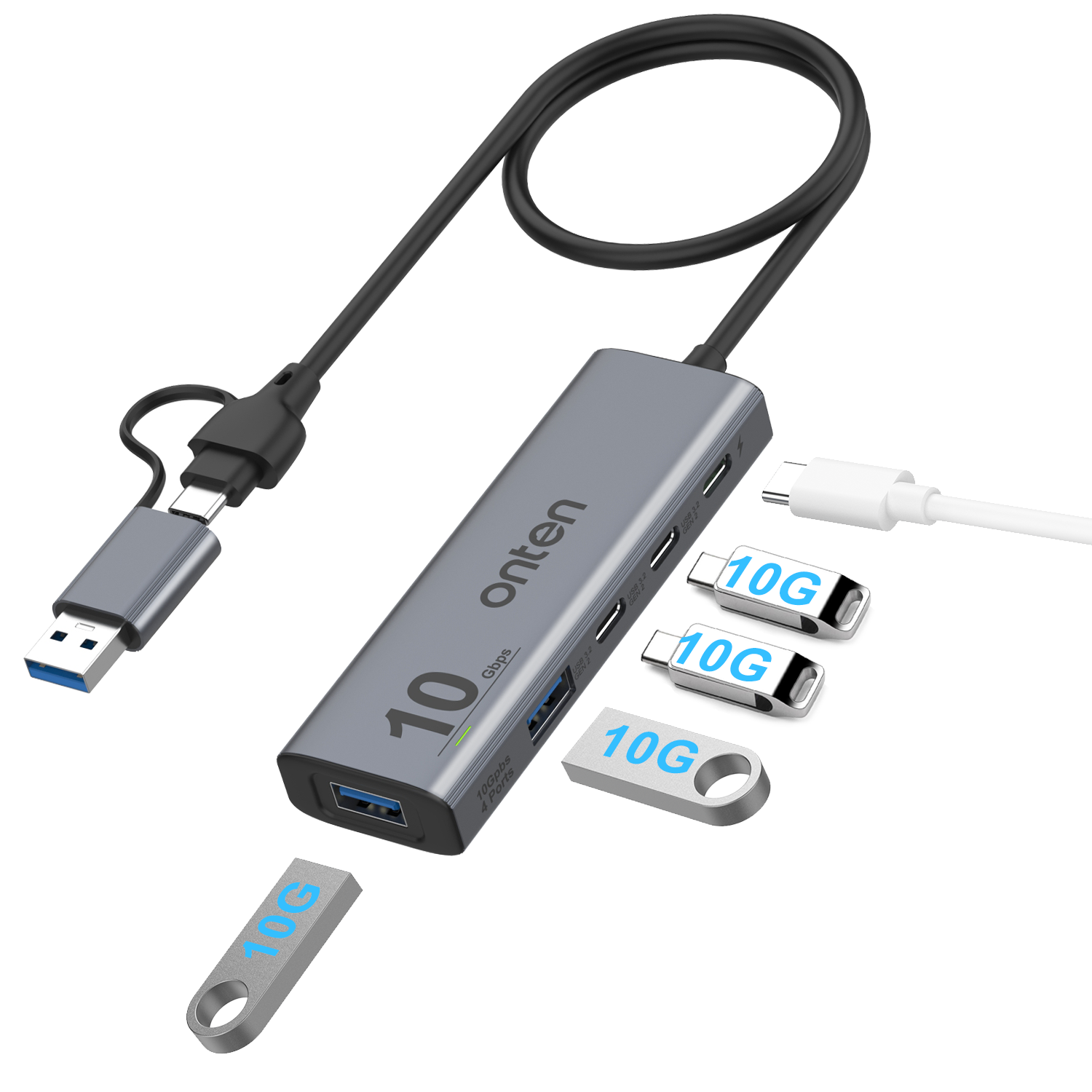 2 in 1 USB Type C Hub Multiport Dock Station with 4k HD Ourtput Usb 3.0 SD TF Expansion PD Charging Adapter For Laptop