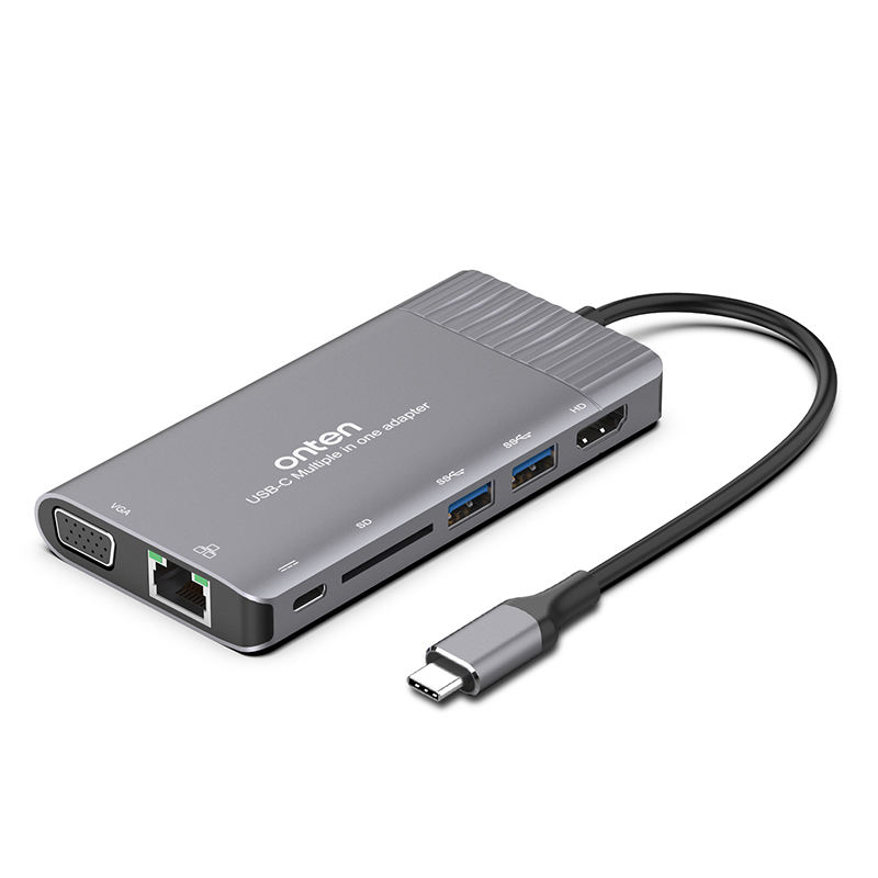 High Quality 8 In 1 Dual Type C Hub Support Hdtv Fast Charging Aluminum 7 In 2 Hub For Macbook Pro Laptop