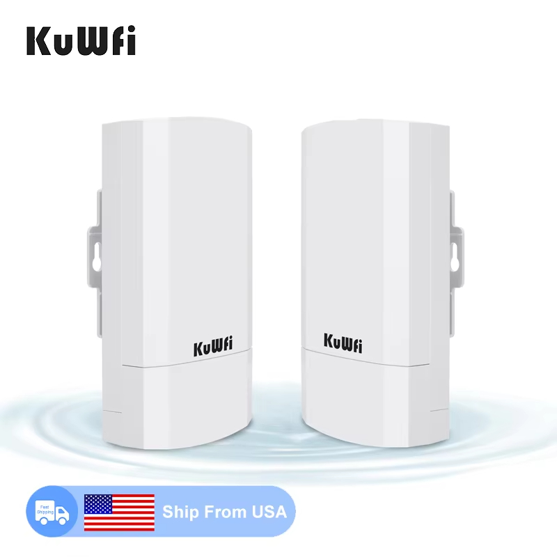 US warehouse KuWFi WiFi bridge 2.4ghz 1km wireless cpe oem outdoor access point long range point to point wireless bridge