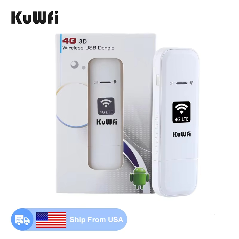 USA Stock KuWFi mini white 2.4G usb router computer wifi car pocket 4g dongle modem router with sim card slot