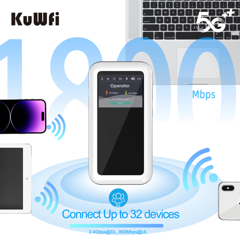 M46-e Portable 5G E-Sim Router High Performance Mini WiFi Mobile Router with 1800 Mbps Speed 4500 Mah Battery SDX62 Chipset