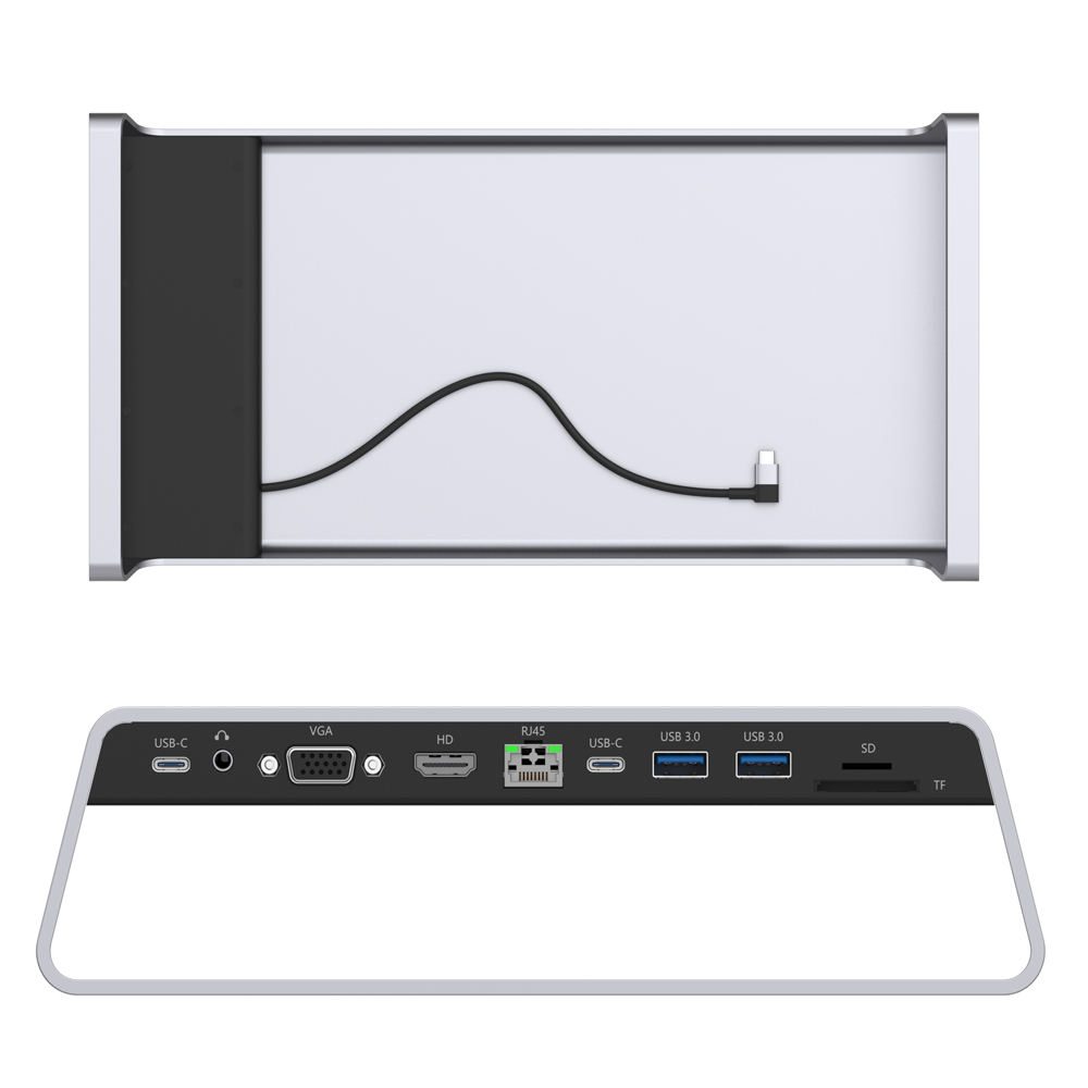 Laptop Stand 11 in 1 USB C Hub Multi-Function Docking Station with PD+3.5mm+VGA+HI+RJ45+USB3.0+SD+TF+Wireless Charger OTN-95109