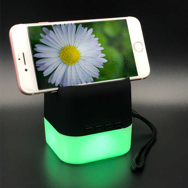 Promotional Gift Portable Mini LED Wireless Speaker with Phone Holder