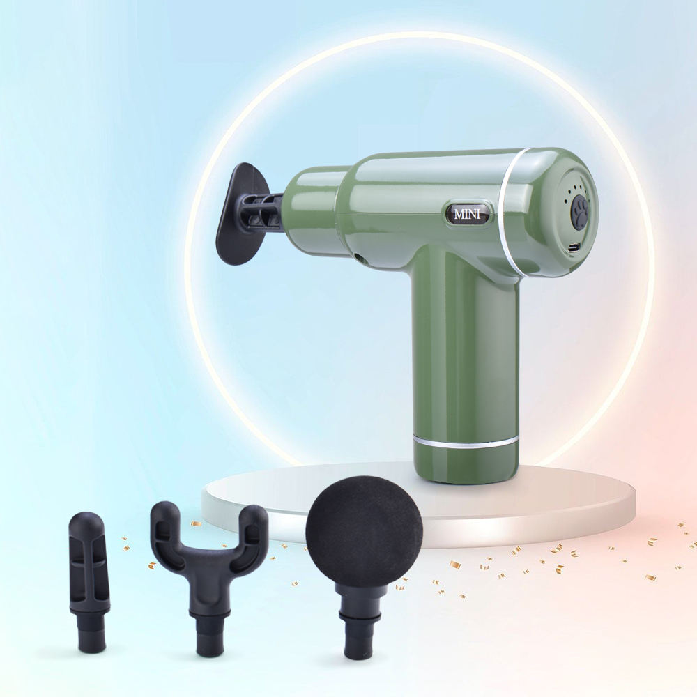 Portable cheap price wireless 4 massage heads small muscle massage gun professional with 6 gears