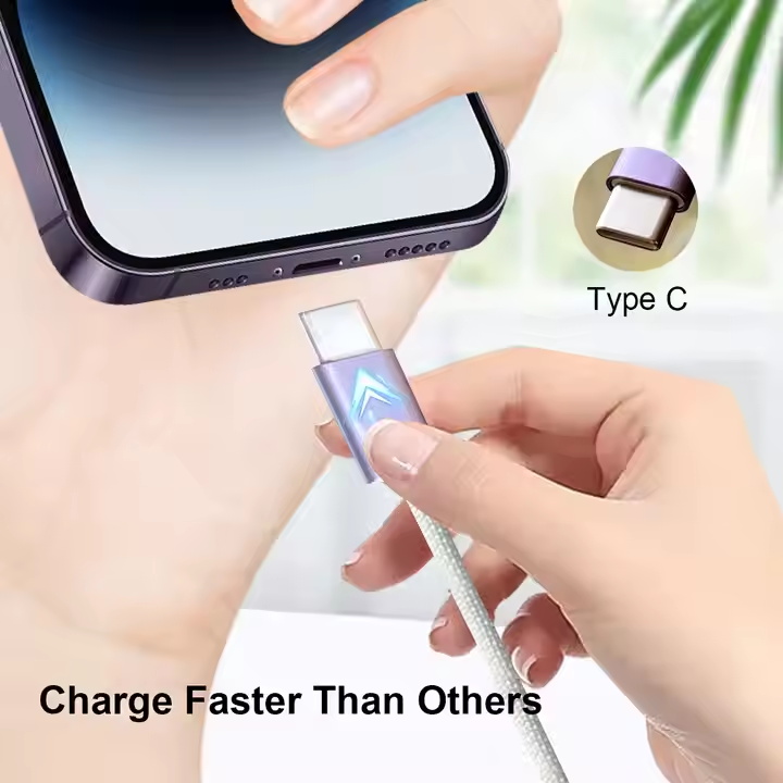 Supports Type C To C Interface Device Charging Weaving Stronger More Durable 60W Fast Charging 1M 3.3ft Nylon Data Cable