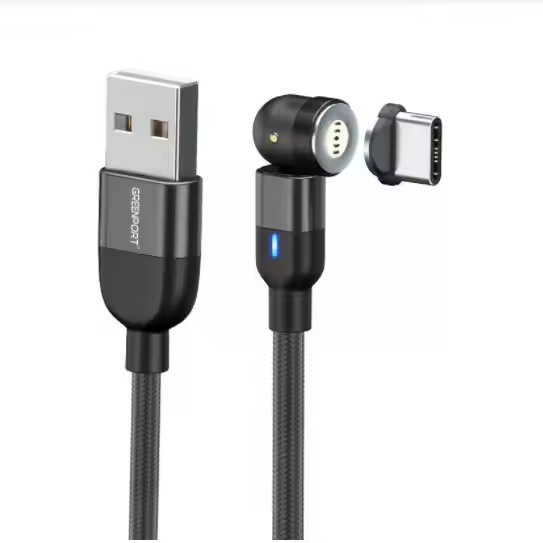 Factory Nylon 1M 2M Usb 3 in 1 Magnet Spins Freely Fast Micro Type C Magnet Charger Magnetic Charging Cable For phone
