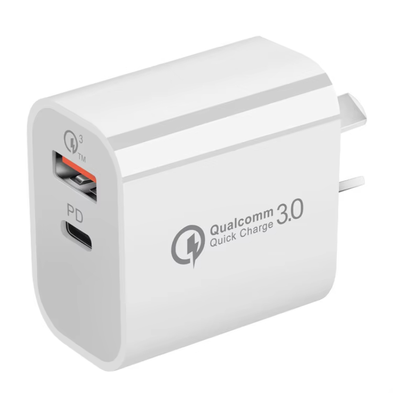 Smartphone Gadget USB Cellphone Accessories Charger 18W Fast Charging Type-C Adapters For Australia AU Plug Dual Ports Charger