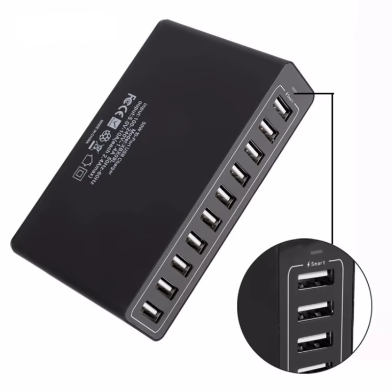 Multi Device Charging Station 10 USB Port Universal Mobile Charger Wholesale For iPhone Android Phone 5V 2.4A Output Adapter