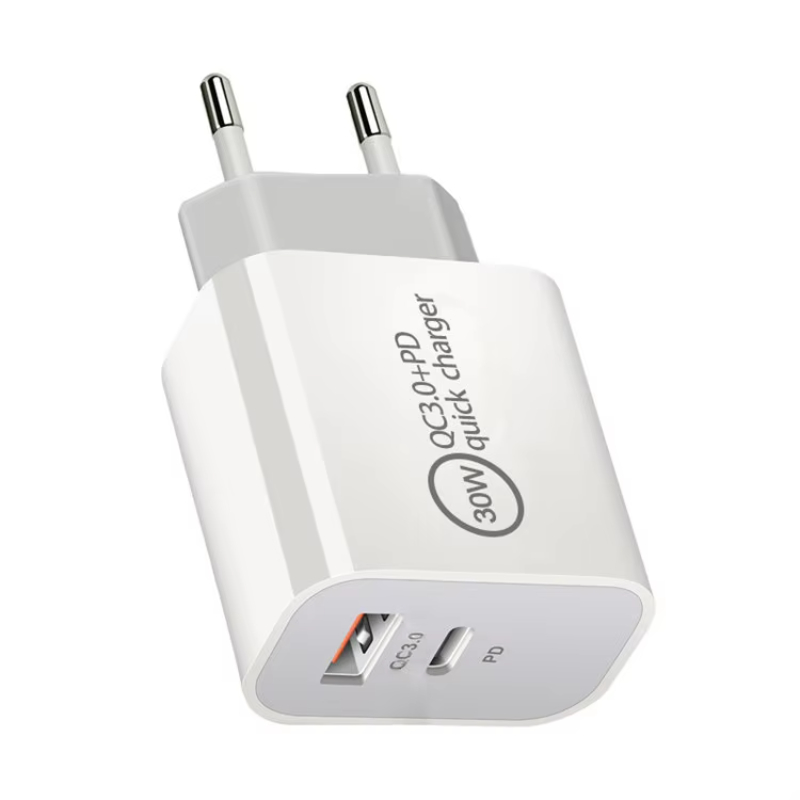 30W USB-C Power Adapter Wall USB Charger For Mobile Phones Socket Port For iPhone Samsung PD Fast Charging Caricatore Portatiles
