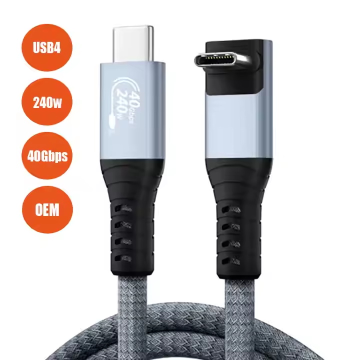 ULT-unite USB4 GEN3 40Gbps Support PD3.1 240W Type C 5A Fast Charging Data Cable 1m Compatible Thunder 4 OEM USB C Cable