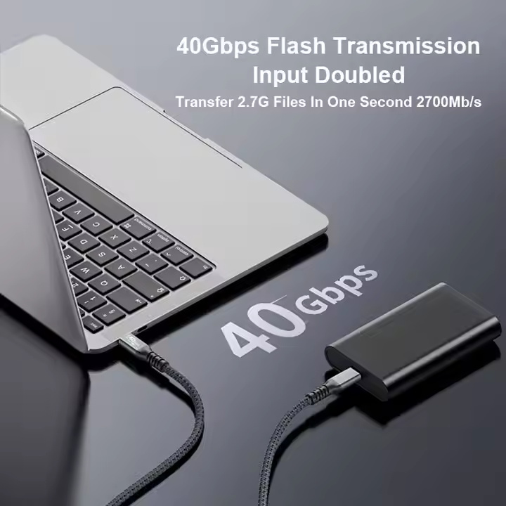 ULT-unite 1 Meter PD 100W 20V 5A USB Type C Fast Charger Data Cable Charging 40Gbps 8K 60HZ USB4 CM/CM Cable