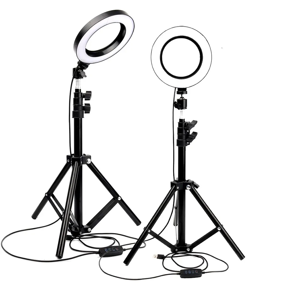 New 26cm Dimmable 3 level brightness selfie ring light makeup light selfie ring light With Tripod Stand