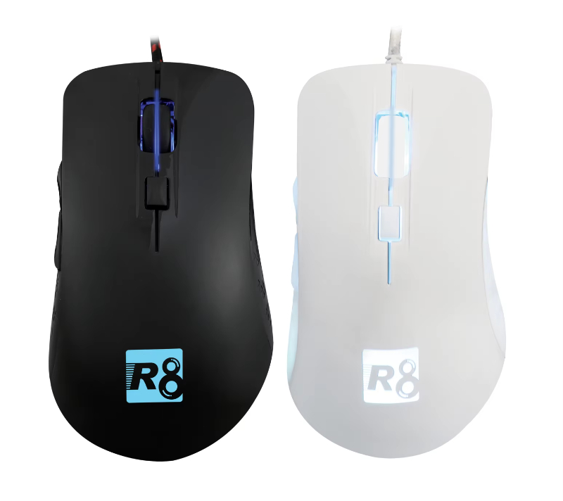 Black and White Color Wholesale Exportrd to Americs_Aisa_Europe Oem Wired Optical Computer Mouse with Led Light