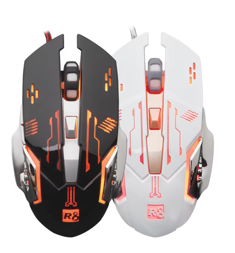 6 Buttons High Grade Mechanical ABS Plastic Wired Gaming Mouse Custom Logo