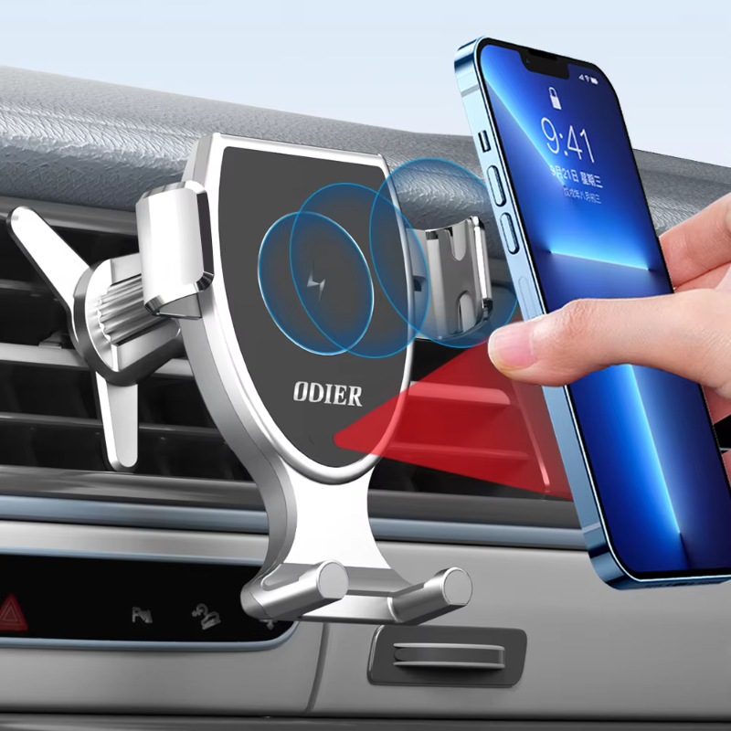One Handed Operation Universal Phone Holder Wireless Charging For Car Adjustable Wireless Car Charger Holder