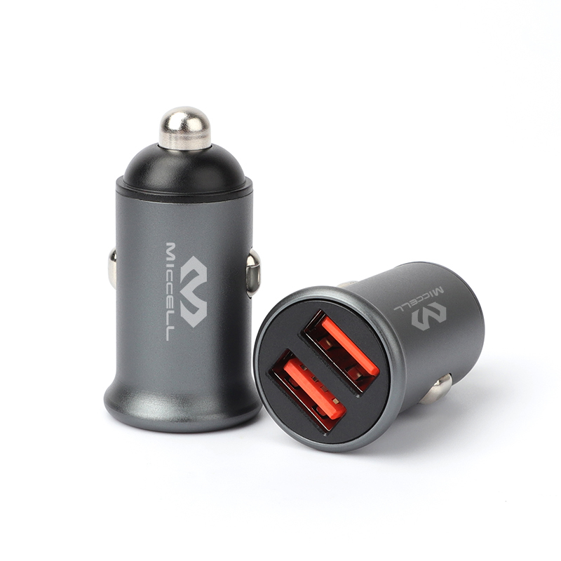 48W PD car usb port 12v charger bus for phone charger dual type-c car charger with charging cable
