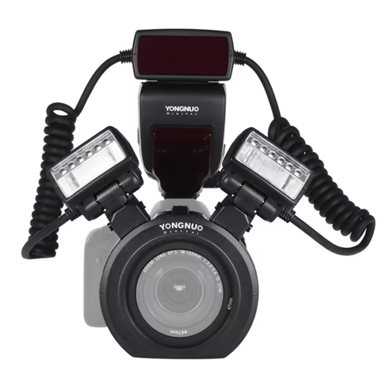 Yongnuo Yn24ex Yn24 Ex E-ttl Twin Lite Macro Flash Ring Flash Speedlite For Camera Dual 2pcs Flash Head 4pcs Adapter Rings