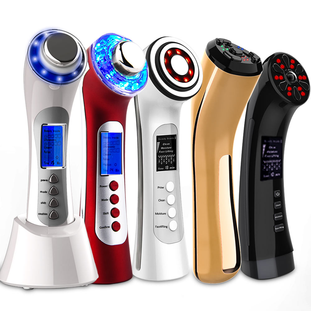 Electric Facial Beauty Device 5 in 1 Led Skin Tightening Galvanic Microcurrent Facial Massager Skin Rejuvenation