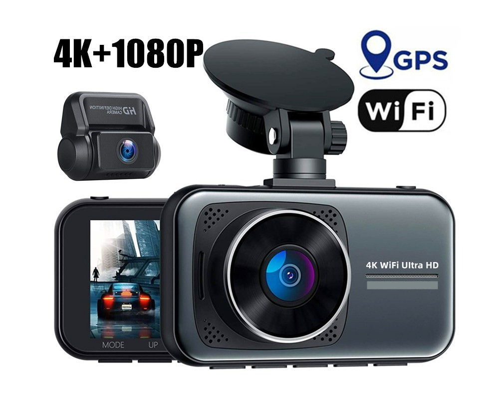 Yikoo Wifi Gps Loop Recording 4K 140 Wide Angle Car Video Recorder Dash Cam Car Black Box