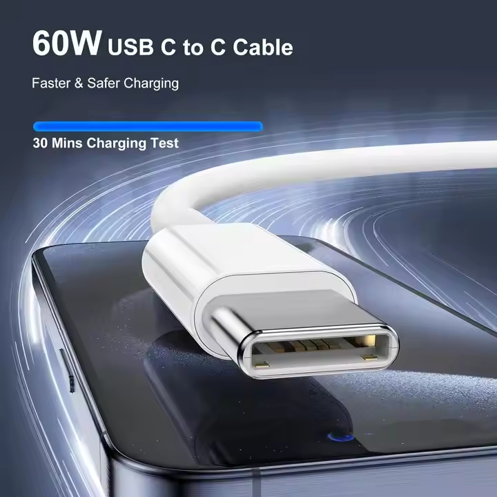 1M 2M 60W PD Quick Charging Type C to Type C fast charging data transfer Cable Mobile Phone data cable For Iphone 15