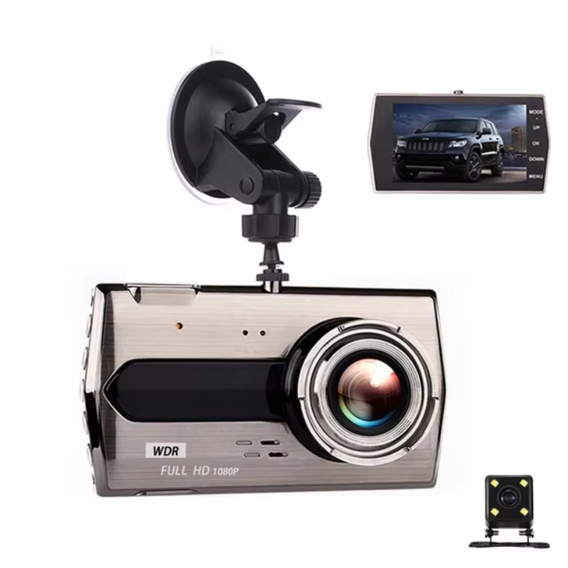 4.0 IPS screen car blackbox dvr dash camera hd 1080p reversing video camera dual lens dvr