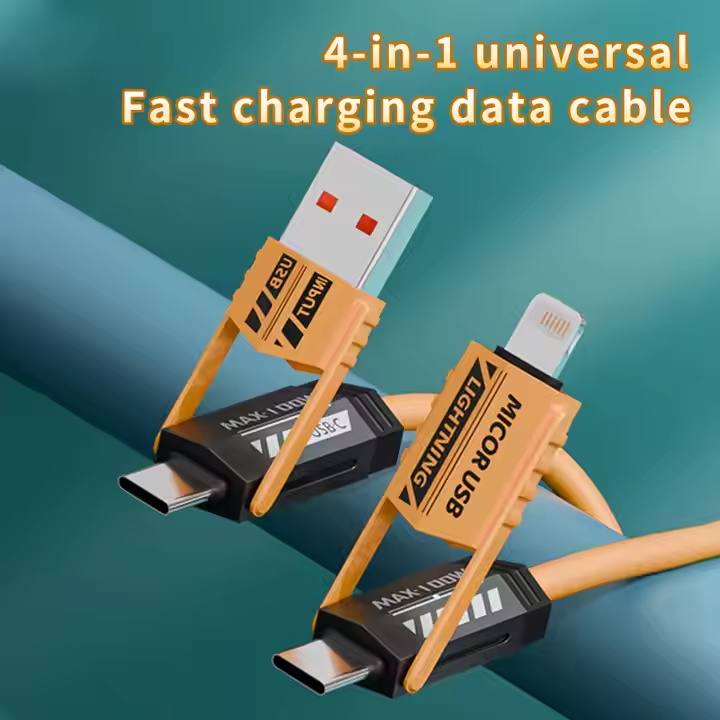 New Arrival 4 In 1 Usb To Type C Cable PD 65W Fast Charging Data Cable Compatible With Multiple Phone Types For Charging