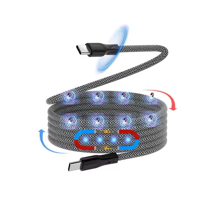 5ft Bio Magnetic Charging Cable Charging Cord Magnetic Charger Fast Charging Magnetic Cable Type C To Type C For Iphone 15