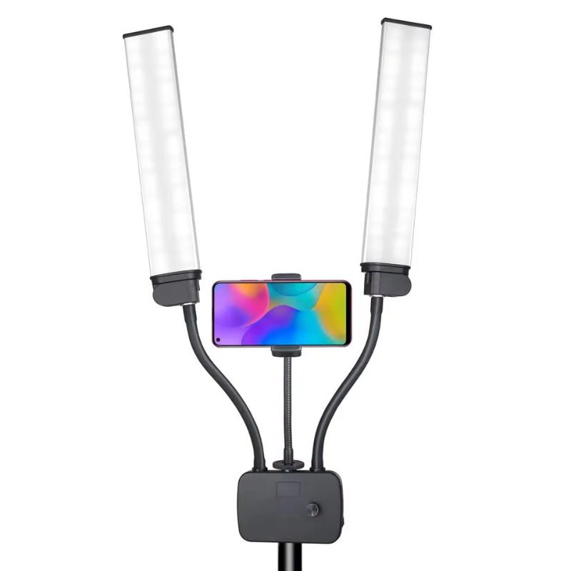 Tianmei 45W 3000-6000K Flexible Double Arm Fill Light LED Makeup Eyelash Youtube Video Light Photo Lamp with Tripod Stand