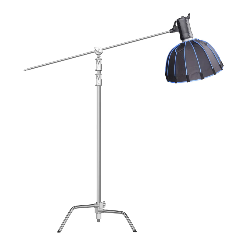 Stainless Steel Light Stand Tripod Magic Leg with Boom Arm C-stand Kit For Spot Light,Softbox,Photo Studio