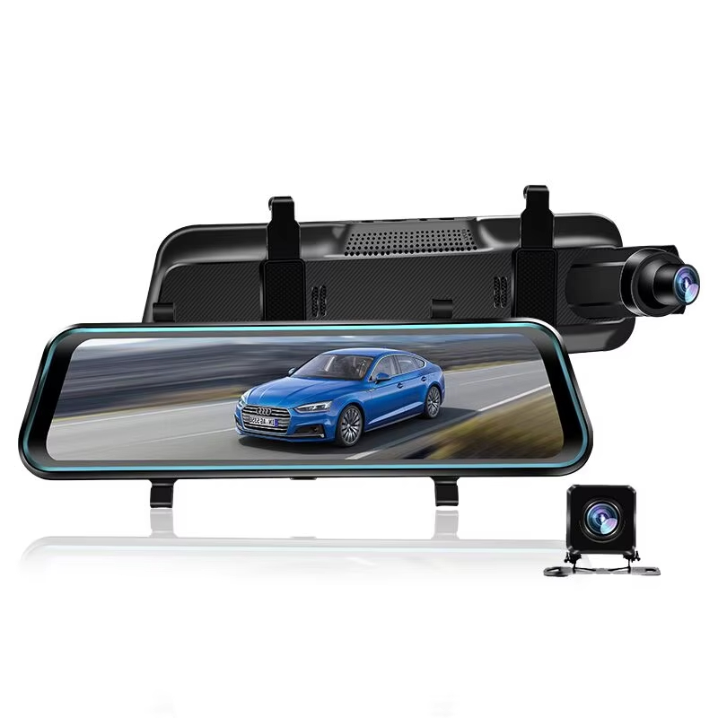 New arrival dashcam Hisilicon Ultra HD 2K 2560_1440P Car DVR Camera driving recorder 10'' IPS 1080P rearview mirror camera