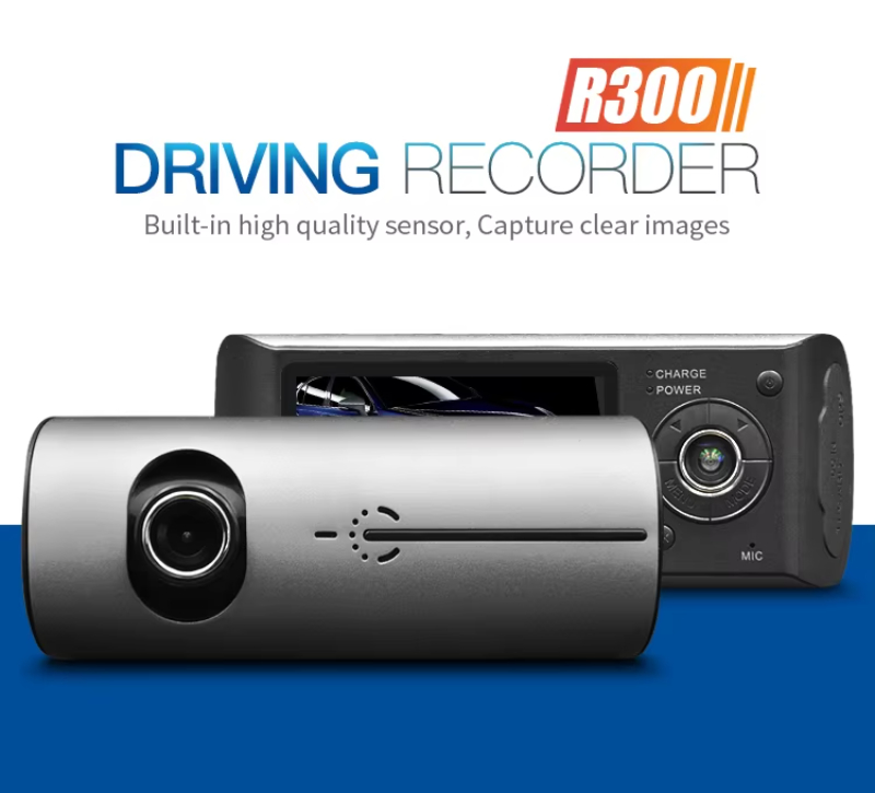 R300_X300 Full HD 1080P motion detection g-sensor inside and outside dual lens car dvr gps tracker manual car camera