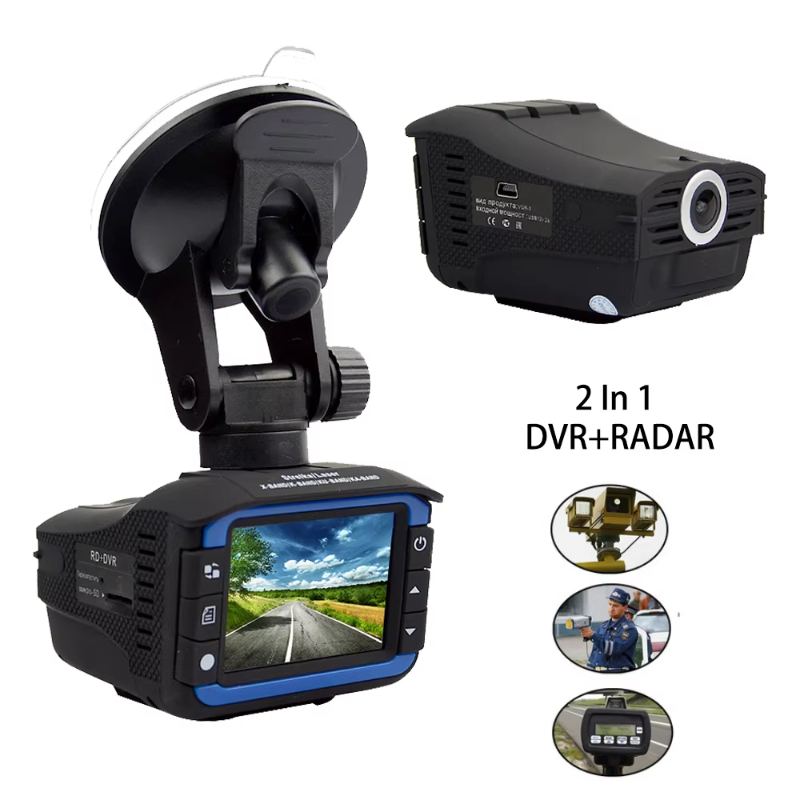 Russian hotelling 2in1 car DVR driving Recorder 2.0in Car Radar Detectors dashcam with Fixed Flow Velocity Measurement Dash Cam