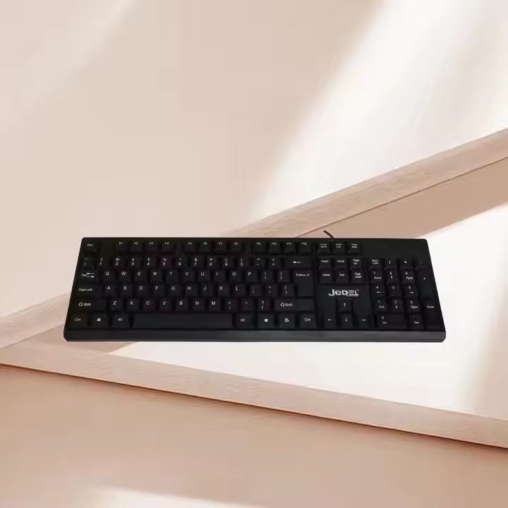 Durable 1.35m USB Cable Black 104 Keys Full Size Waterproof Silent Office Membrane Wired Numeric Keyboard Laptop School Home Use