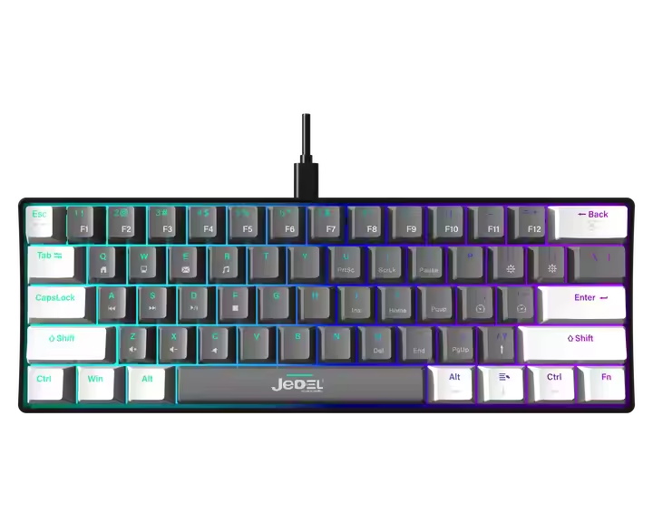 Jedel 61-Key Wired Mechanical Gaming Keyboard 10 Rainbow Light Models Type C Interface All Anti-Ghost Keys Computer Compatible