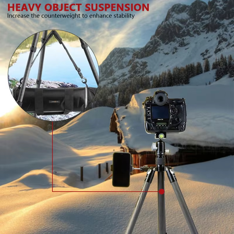 Carbon Fiber Tripod Shooting Tripod with ball head mini tripod Camera Phone Holder Bracket For Cell Phone Camera T555R