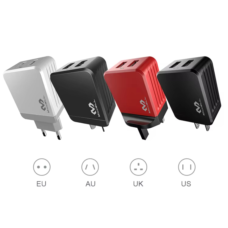 MICCELL 5V 3.4A usb wall charger universal dual port multiport charger 2 usb fast charging 5V 3.4A usb charger