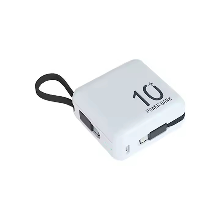 Wholesale Personalized 10000mah Fast Charging Powerbank Custom Logo Small Mini Cute Usb Power Bank With Charging Cable