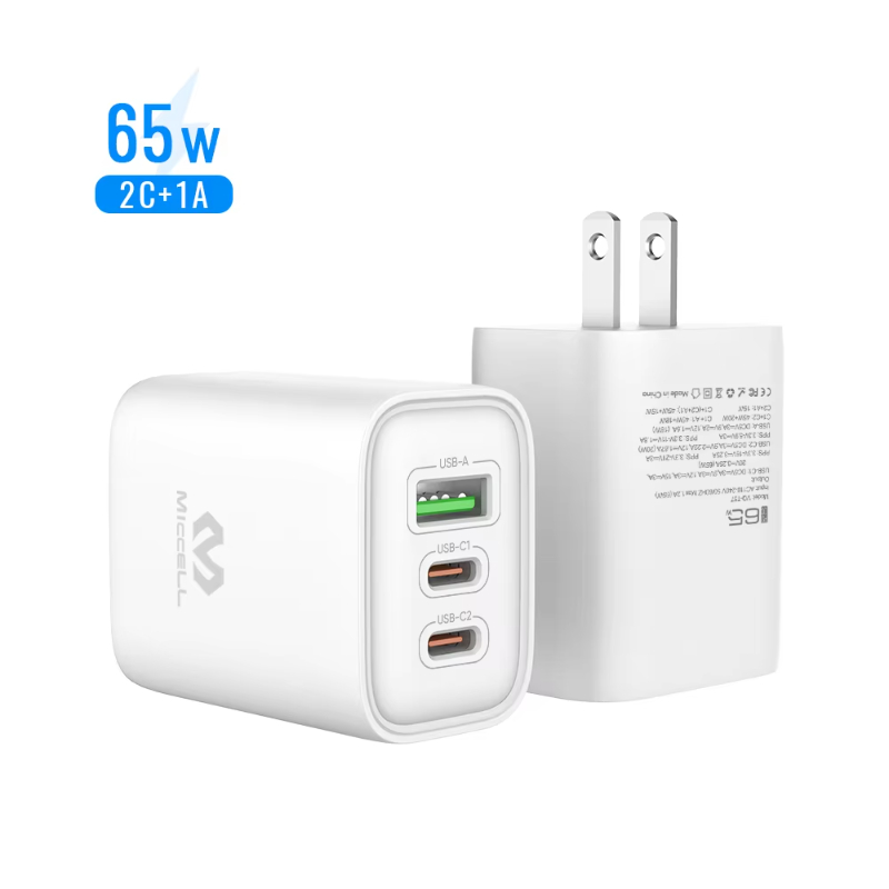 Miccell USB Type C Adapter Fast Charging Wall Cell Phone Charger for laptop computer 60W PD charger wall power adapter
