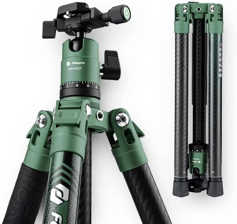 Carbon Fiber Light Stand Tripod 60 Inch Compact Travel Ball Head Tripod 360 Degree Ball Head Professional Camera Stand