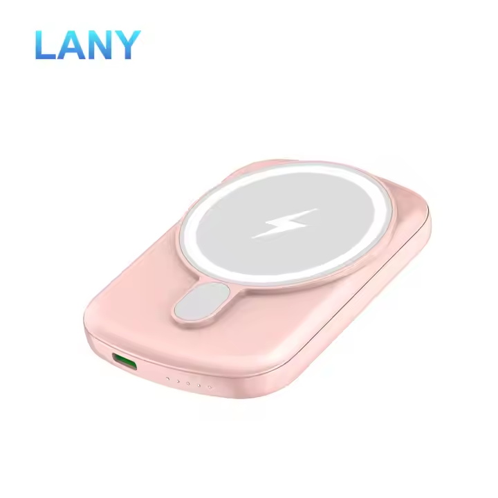 LANY Latest Products 10000mah Fast Charging Wireless Mini Magnetic Power Bank With Stand