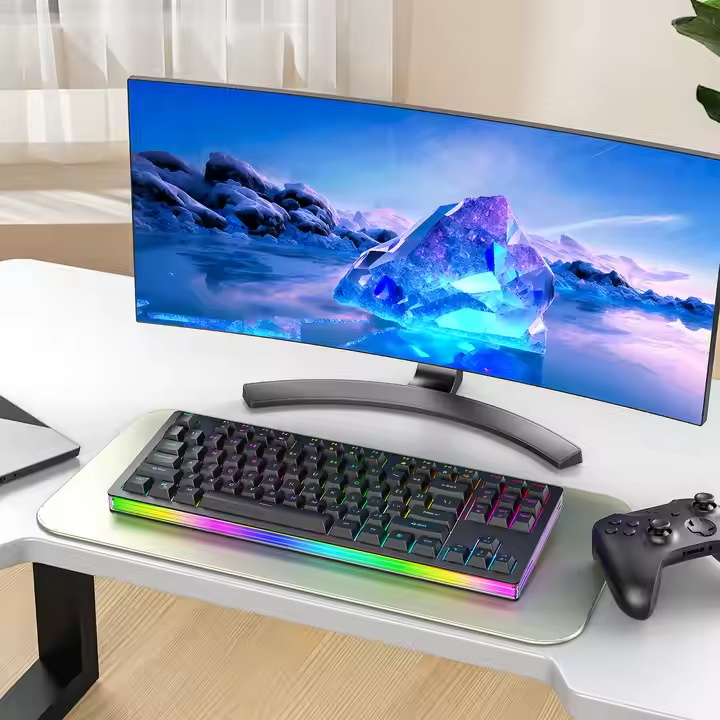2.5KG Heavy Metal 75% Mechanical Keyboard F87 75 Percent PBT keycaps Hot Swappable 87 Keys Wired RGB Backlit Gaming Keyboard